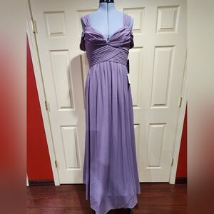 Lulus Purple Ruched Maxi Gown, NWT, Size L